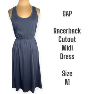 GAP Racerback Cutout Midi Dress in Blue Ridge size Medium